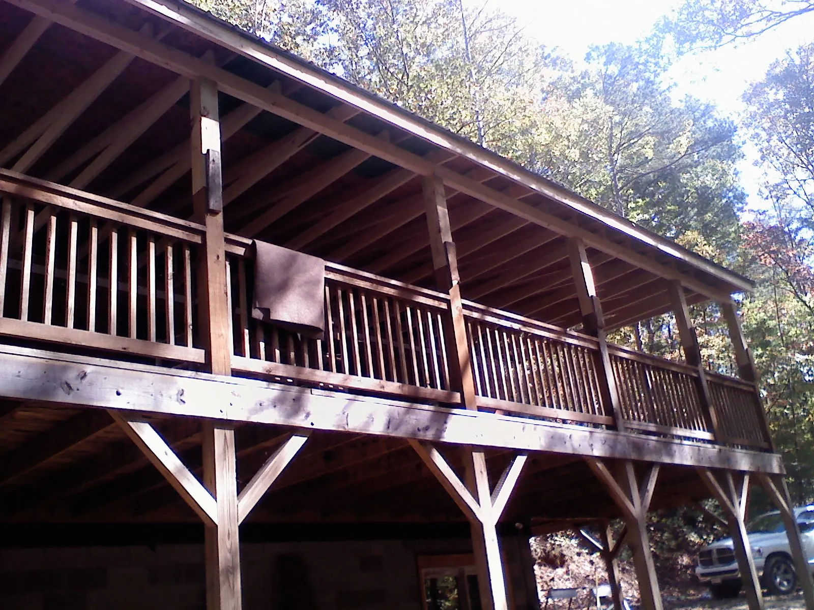 Timber framing under a new elevated porch and deck — Roof Leak Repair in Cape May by Roofing Brothers